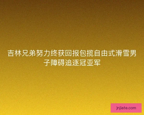 吉林兄弟努力终获回报包揽自由式滑雪男子障碍追逐冠亚军