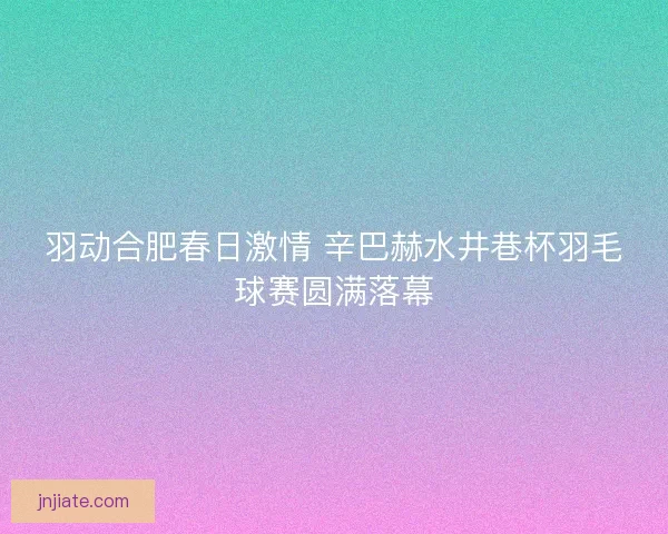 羽动合肥春日激情 辛巴赫水井巷杯羽毛球赛圆满落幕